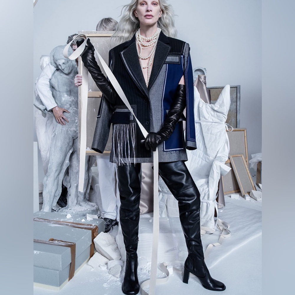 Zara Atelier Limited Edition Thigh High Leather Heeled Boots - Picture 7 of 8